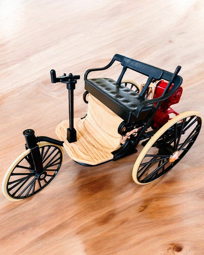 Retro Triciclo Benz Patent-Motorwagen - Modelo Colecionador, personalização a laser para presente