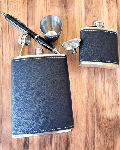 Conjunto de Flasks "Estiloso Gentil-Homem" - possibilidade de personalização com gravação para presente