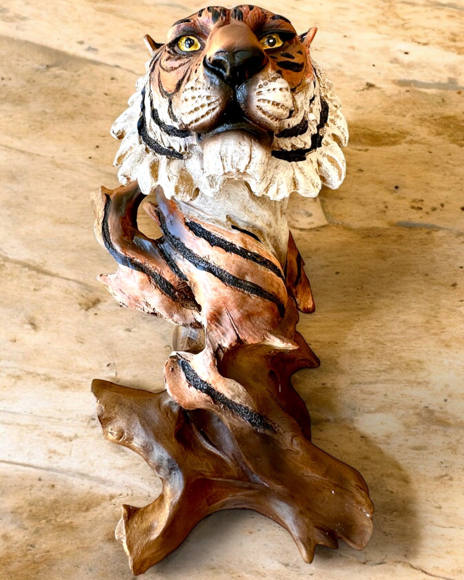 Estatueta "Tigre Rei da Selva" com Opção de Gravação, figura de 29 cm de altura, decoração para presente