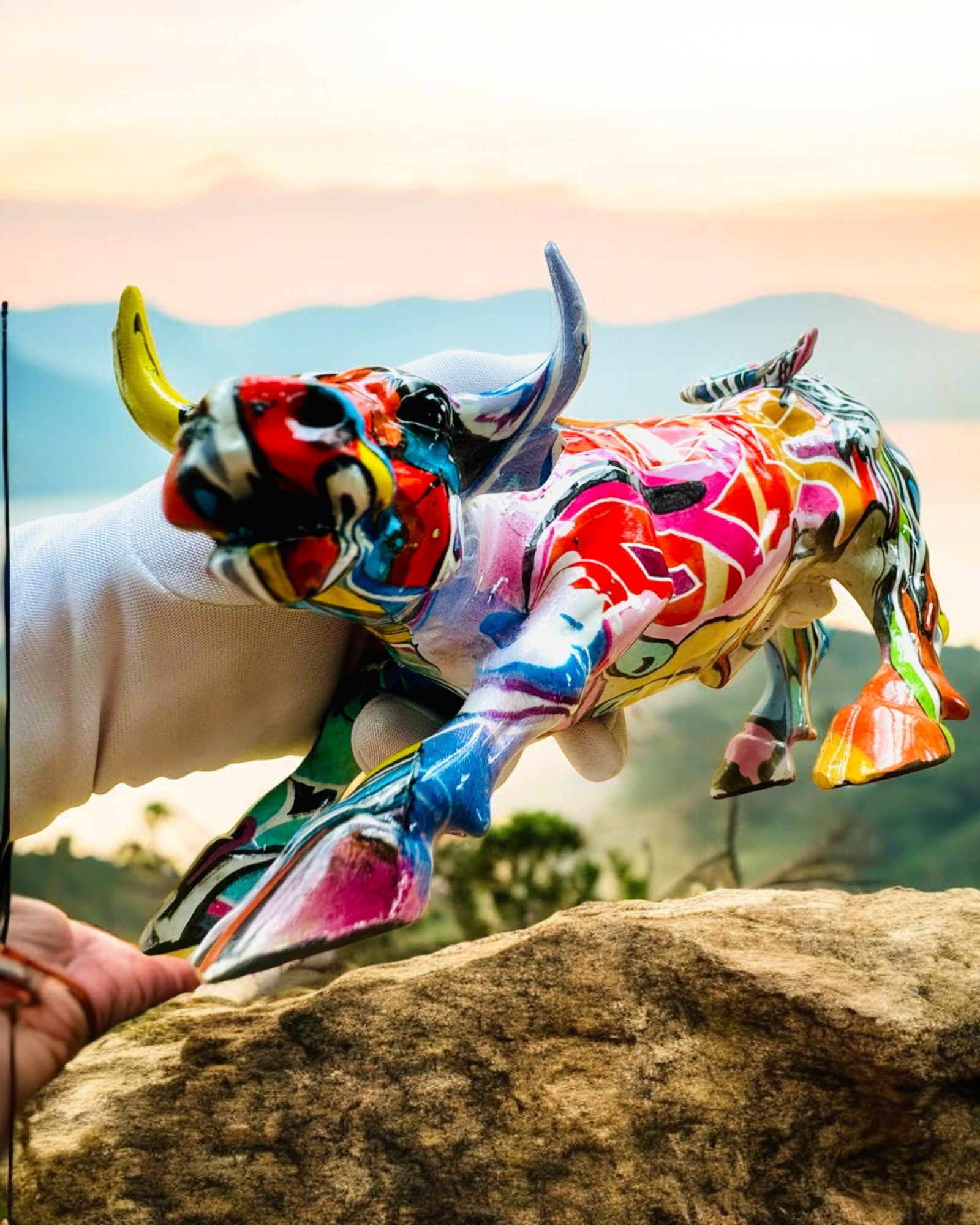 Escultura Touro Decorativo "BullArt" – Arte Única com Opção de Gravação - 4 variantes de cor, para presente personalizado