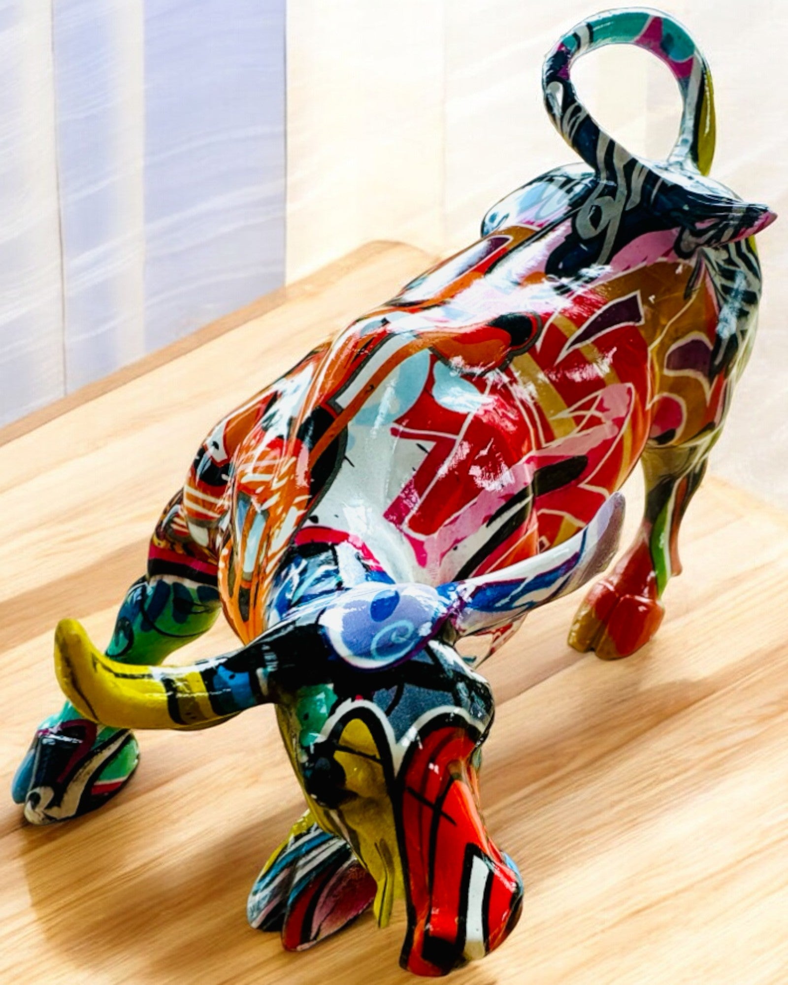 Escultura Touro Decorativo "BullArt" – Arte Única com Opção de Gravação - 4 variantes de cor, para presente personalizado