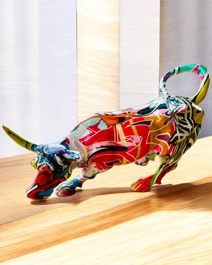 Escultura Touro Decorativo "BullArt" – Arte Única com Opção de Gravação - 4 variantes de cor, para presente personalizado