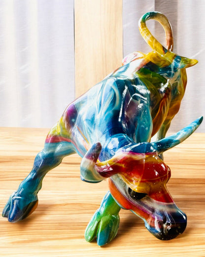 Escultura Touro Decorativo "BullArt" – Arte Única com Opção de Gravação - 4 variantes de cor, para presente personalizado