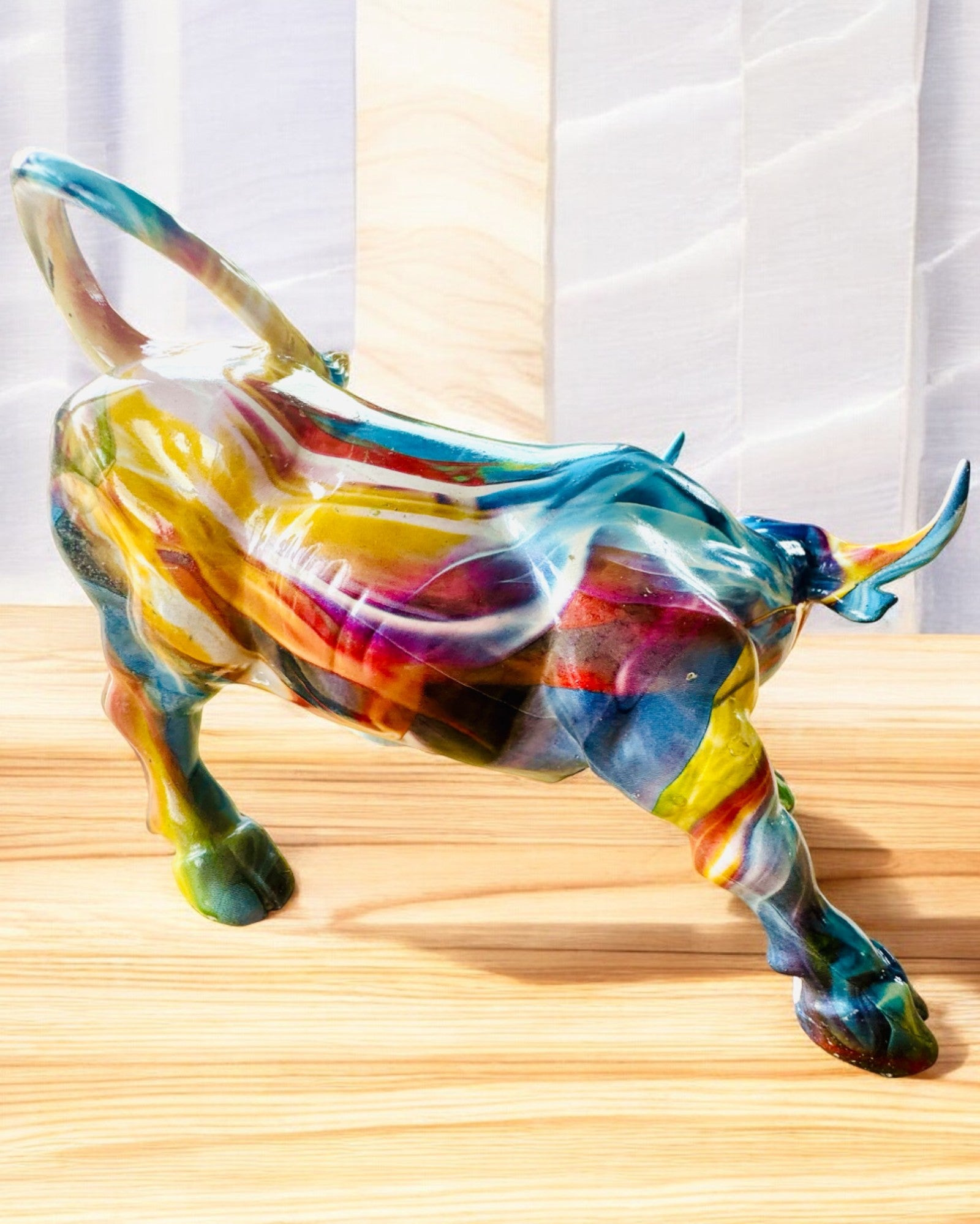 Escultura Touro Decorativo "BullArt" – Arte Única com Opção de Gravação - 4 variantes de cor, para presente personalizado