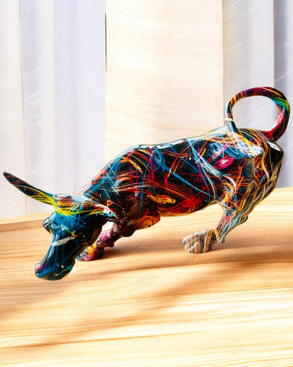 Escultura Touro Decorativo "BullArt" – Arte Única com Opção de Gravação - 4 variantes de cor, para presente personalizado