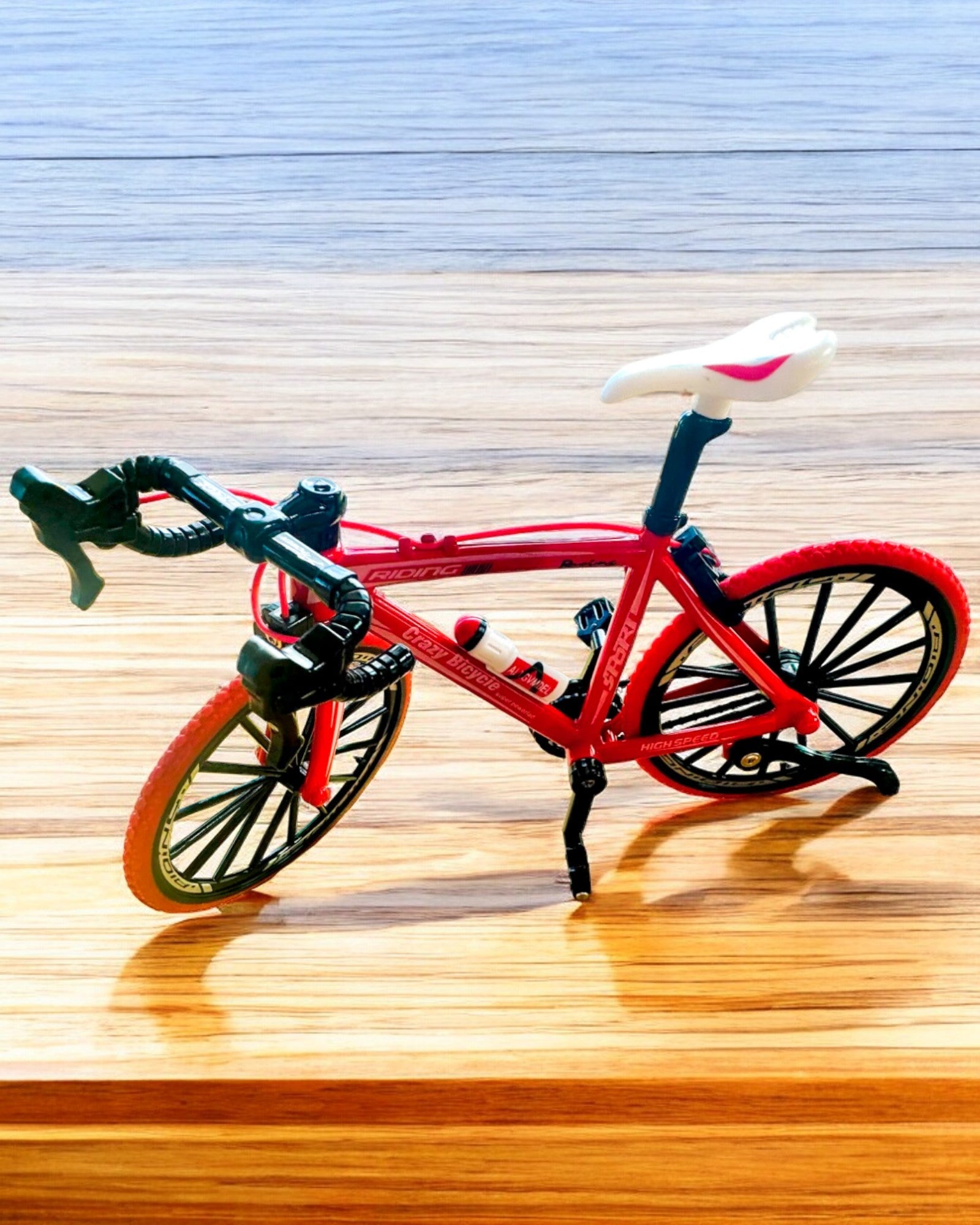 Modelo Miniatura de Bicicleta Metálica Vermelha "SpeedMaster" personalização com gravação para presente, 2 variantes de cor