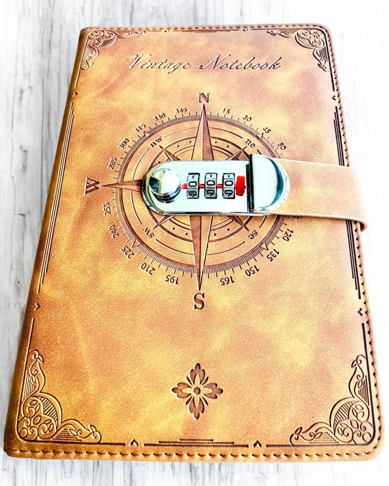 Caderno Secreto A5 Vintage com bloqueio por código - Escolha o Seu Estilo, personalização a laser para presente