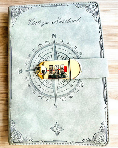 Caderno Secreto A5 Vintage com bloqueio por código - Escolha o Seu Estilo, personalização a laser para presente