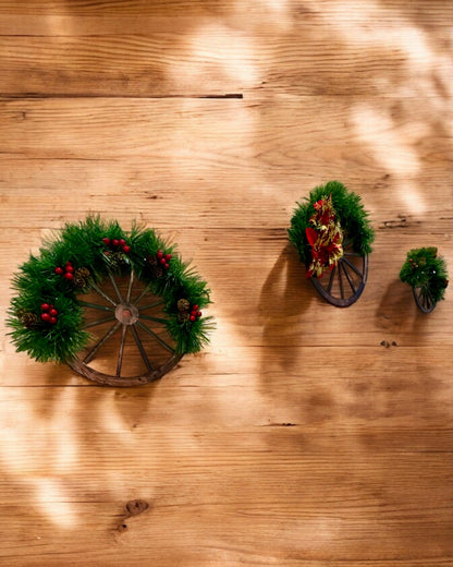 Conjunto Decorativo 3 x Roda de Natal "Estrela Feliz" - possibilidade de personalização com gravação para presente