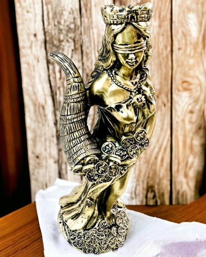 "Estátua da Deusa da Abundância" - Estátua Decorativa de Resina da Fortuna para Casa e Escritório - possibilidade de personalização com gravação