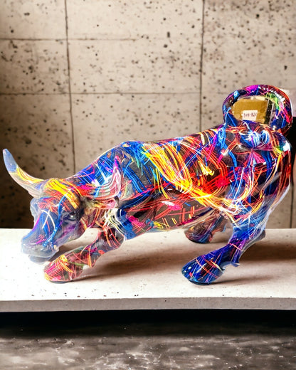 Escultura Touro Decorativo "BullArt" – Arte Única com Opção de Gravação - 4 variantes de cor, para presente personalizado