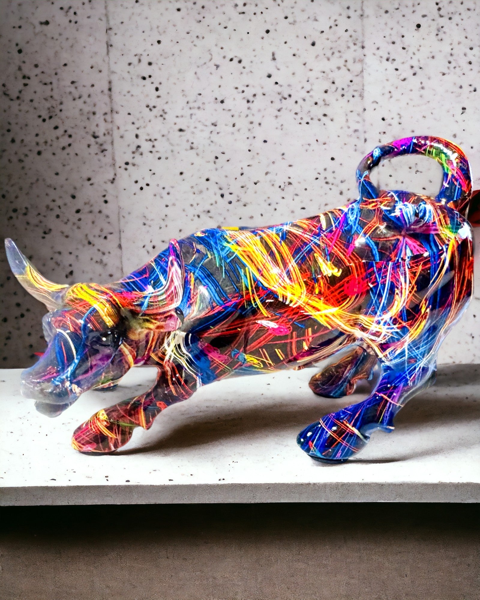 Escultura Touro Decorativo "BullArt" – Arte Única com Opção de Gravação - 4 variantes de cor, para presente personalizado