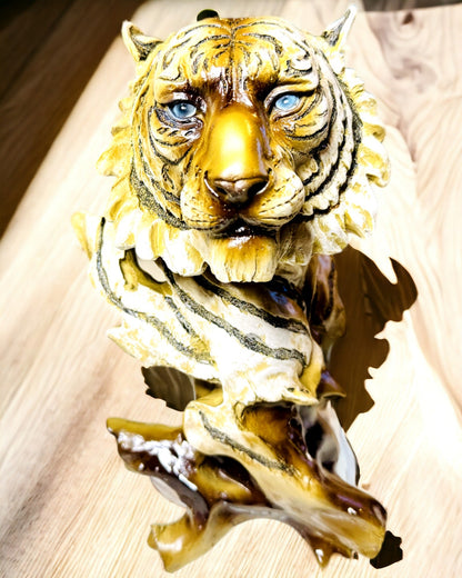 Estatueta "Tigre Rei da Selva" com Opção de Gravação, figura de 29 cm de altura, decoração para presente