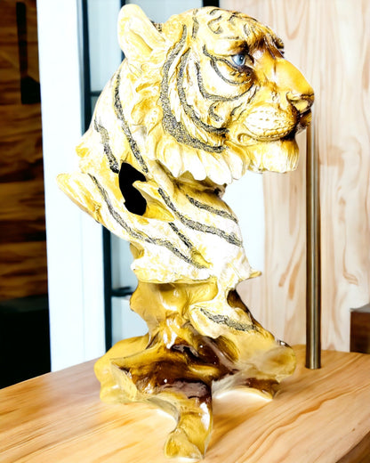 Estatueta "Tigre Rei da Selva" com Opção de Gravação, figura de 29 cm de altura, decoração para presente