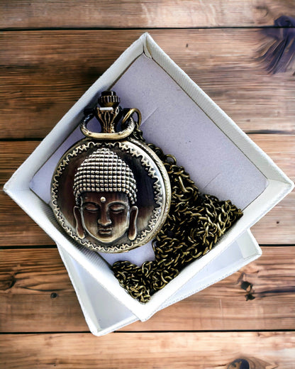 Relógio de Bolso "Buddha Time Elegance", possibilidade de personalização com gravação