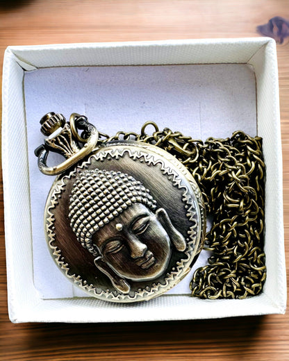 Relógio de Bolso "Buddha Time Elegance", possibilidade de personalização com gravação