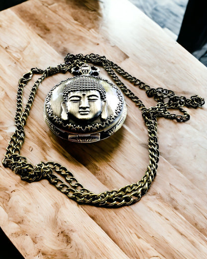 Relógio de Bolso "Buddha Time Elegance", possibilidade de personalização com gravação