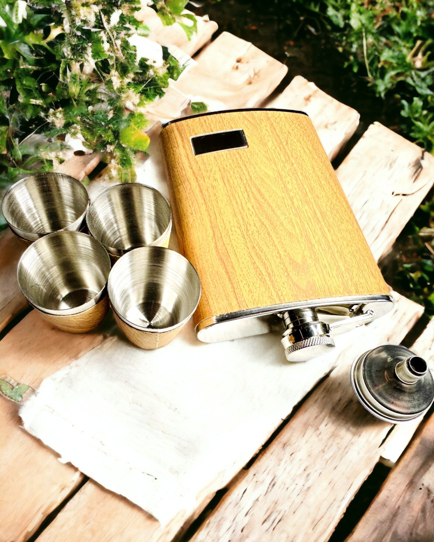 Conjunto de Madeira "Flask Elegance" com possibilidade de personalização a laser