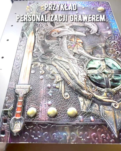 "Crónica do Guerreiro - Caderno com Tema de Cavaleiro", notas com possibilidade de personalização a laser para presente