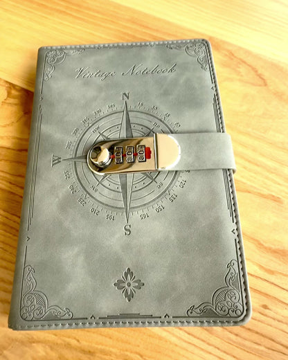 Caderno Secreto A5 Vintage com bloqueio por código - Escolha o Seu Estilo, personalização a laser para presente