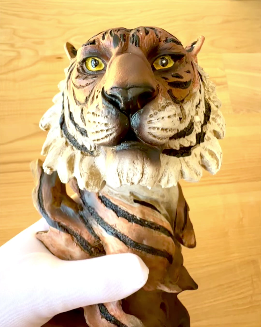 Estatueta "Tigre Rei da Selva" com Opção de Gravação, figura de 29 cm de altura, decoração para presente